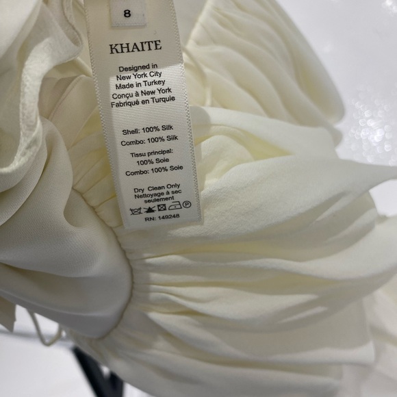 KHAITE Maryam Open-back Ruffled Pleated Silk Crepe de Chine Maxi Dress - Picture 11 of 12